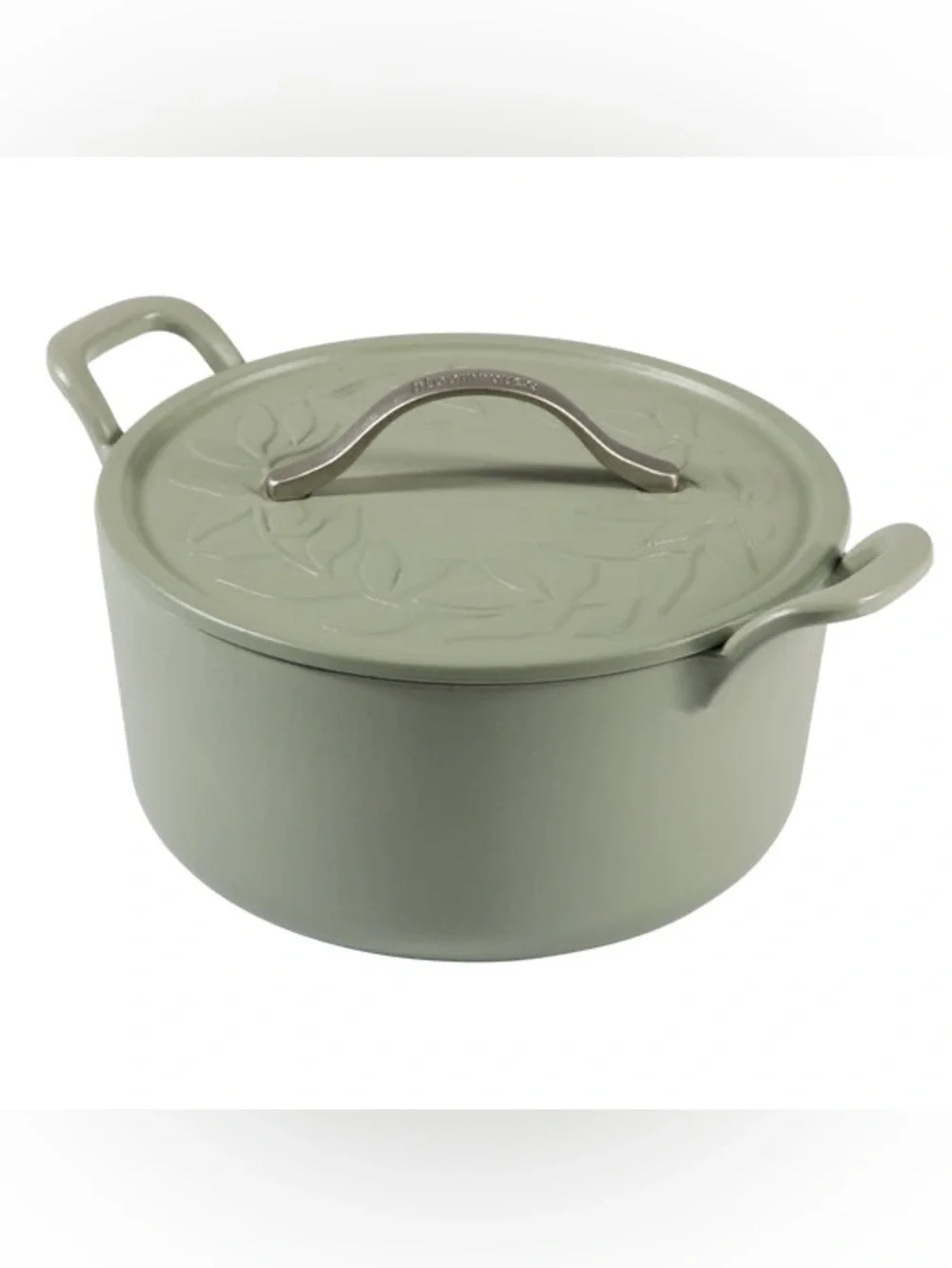 Bloomhouse 7 Quart Enameled Cast Iron Dutch Oven with Embossed Lid - NEW